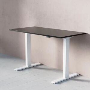 Direkt Interiör Bureau assis debout electrique ACT, Plateau Noir, Taille 120x60 cm, Base  Blanc