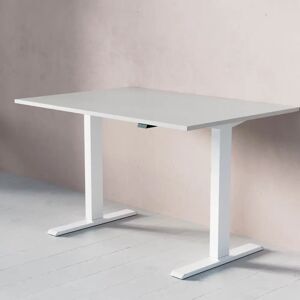 Direkt Interiör Bureau assis debout electrique ACT, Taille 120x80 cm, Plateau Gris clair, Base  Blanc