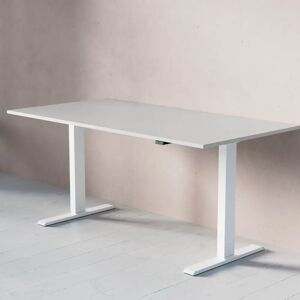 Direkt Interiör Bureau assis debout electrique ACT, Taille 160x80 cm, Plateau Gris clair, Base  Blanc