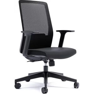 Direkt Interiör Chaise de bureau Ergo 318, Couleur Coque noire et tissu noir, Appui-tete Non