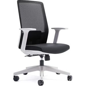 Direkt Interiör Chaise de bureau Ergo 318, Couleur Coque blanche et tissu noir, Appui-tete Non