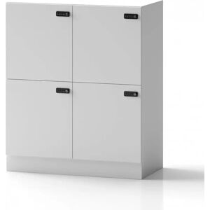 Direkt Interiör Armoire a casiers Lockers Forty - 4 portes, Couleur Blanc, Verrou Code