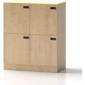 Direkt Interiör Armoire a casiers Lockers Forty - 4 portes, Couleur Bouleau, Verrou Code