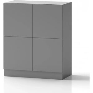 Direkt Interiör Armoire a casiers Lockers Forty - 4 portes, Couleur Gris, Verrou Sans