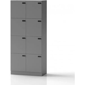 Direkt Interiör Armoire a casiers Lockers Forty - 8 portes, Couleur Gris, Verrou Code