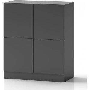 Direkt Interiör Armoire a casiers Lockers Fifty - 4 portes, Couleur Gris fonce, Verrou Serrure