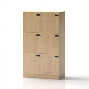 Direkt Interiör Armoire a casiers Lockers Fifty - 6 portes, Couleur Bouleau, Verrou Code