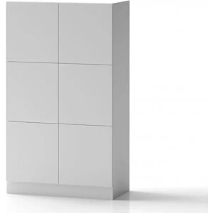 Direkt Interiör Armoire a casiers Lockers Forty - 6 portes, Couleur Blanc, Verrou Serrure