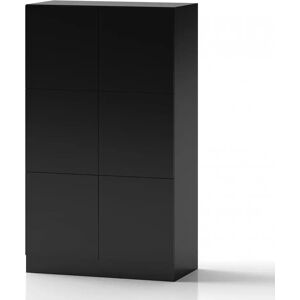 Direkt Interiör Armoire a casiers Lockers Fifty - 6 portes, Couleur Noir, Verrou Serrure