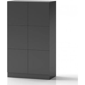 Direkt Interiör Armoire a casiers Lockers Fifty - 6 portes, Couleur Gris fonce, Verrou Sans