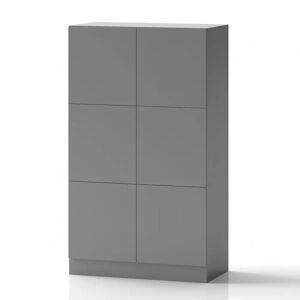 Direkt Interiör Armoire a casiers Lockers Fifty - 6 portes, Couleur Gris, Verrou Serrure