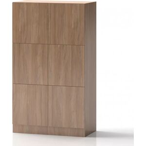 Direkt Interiör Armoire a casiers Lockers Fifty - 6 portes, Couleur Chene, Verrou Serrure