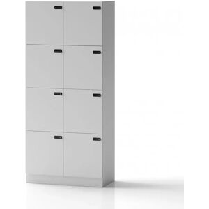 Direkt Interiör Armoire a casiers Lockers Fifty - 8 portes, Couleur Blanc, Verrou Code