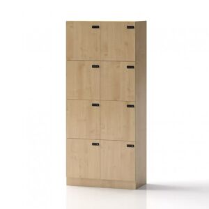 Direkt Interiör Armoire a casiers Lockers Fifty - 8 portes, Couleur Bouleau, Verrou Code