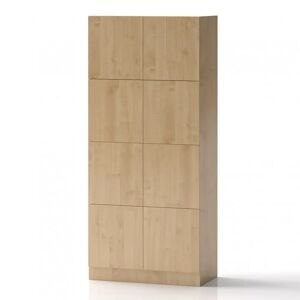 Direkt Interiör Armoire a casiers Lockers Fifty - 8 portes, Couleur Bouleau, Verrou Serrure