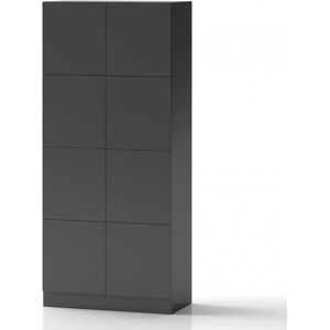 Direkt Interiör Armoire a casiers Lockers Fifty - 8 portes, Couleur Gris fonce, Verrou Serrure