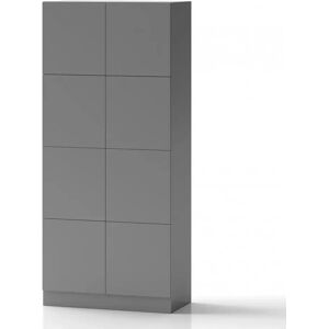 Direkt Interiör Armoire a casiers Lockers Fifty - 8 portes, Couleur Gris, Verrou Serrure