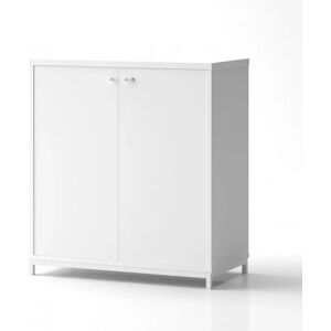 Brizley of Scandinavia Armoire de rangement de bureau Crito, Base  Base en metal sur pieds, Couleur Blanc, Verrou Avec