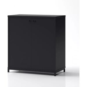 Brizley of Scandinavia Armoire de rangement de bureau Crito, Base  Base en metal sur pieds, Couleur Noir, Verrou Avec