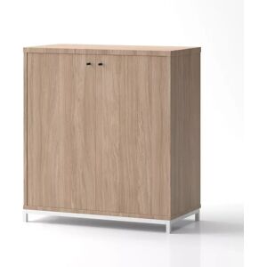 Brizley of Scandinavia Armoire de rangement de bureau Crito, Base  Base en metal sur pieds, Couleur Chene, Verrou Avec