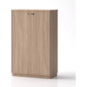 Brizley of Scandinavia Armoire de rangement de bureau Crito - 2 portes, 3 etageres, Couleur Chene, Verrou Avec, Base  Base