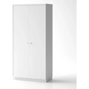 Brizley of Scandinavia Armoire de rangement de bureau Crito - 2 portes, 4 etageres, Base  Base, Couleur Blanc, Verrou Avec