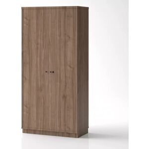 Brizley of Scandinavia Armoire de rangement de bureau Crito - 2 portes, 4 etageres, Couleur Noyer, Verrou Avec, Base  Base