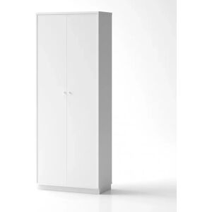 Brizley of Scandinavia Armoire de rangement de bureau Crito - 2 portes, 5 etageres, Base  Base, Couleur Blanc, Verrou Sans