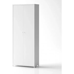 Brizley of Scandinavia Armoire de rangement de bureau Crito - 2 portes, 5 etageres, Base  Base en metal sur pieds, Couleur Blanc, Verrou Sans