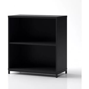 Brizley of Scandinavia Armoire de rangement de bureau Crito - 2 etageres, Couleur Noir, Base  Base en metal sur pieds