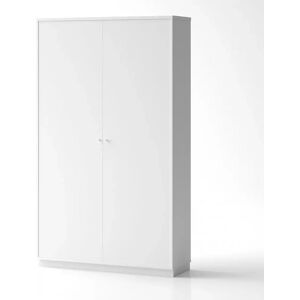 Brizley of Scandinavia Armoire de rangement de bureau Crito Extra Large - 2 portes, 5 etageres, Base  Base, Couleur Blanc, Verrou Sans