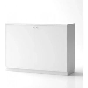 Brizley of Scandinavia Armoire de rangement de bureau Crito Extra Large - 2 portes, 2 etageres, Couleur Blanc, Verrou Sans, Base  Base