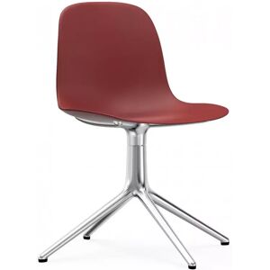 Normann Copenhagen Chaise de conference Form - Support pivotant, Couleur Rouge, Structure / Pieds Aluminium