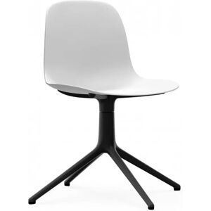 Normann Copenhagen Chaise de conference Form - Support pivotant, Couleur Blanc, Structure / Pieds Aluminium noir