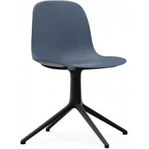 Normann Copenhagen Chaise de conference Form - Support pivotant, Couleur Bleu, Structure / Pieds Aluminium noir