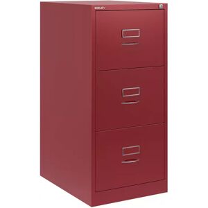 Caisson de bureau pour dossier suspendus Bisley BS - Facade classique , 3 tiroirs, Couleur Cardinal Red