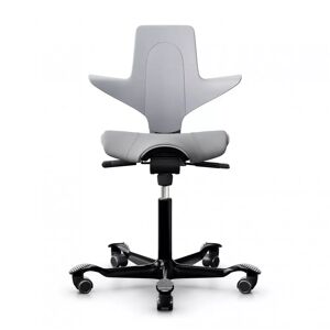 HÅG Capisco Puls 8020 - Chaise de bureau ergonomique pour une assise active, Couleur Gris, Pietement  Noir, Verin 265 mm, Repose-pieds Sans