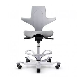 HAG Capisco Puls 8020 Chaise de bureau ergonomique pour une assise active Couleur Gris Pietement Silver Verin 265 mm Repose pieds Avec