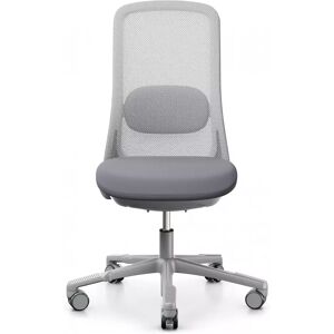 Chaise de bureau HÅG SoFi 7500, Accoudoirs Sans, Tissu de l'assise Gris moyen (EXR081), Couleur Mesh Dossier  / Couleur Pietement Gris clair MEH002 / Argent