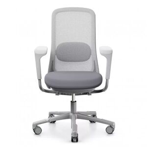 Chaise de bureau HÅG SoFi 7500, Accoudoirs Avec, Tissu de l'assise Gris moyen (EXR081), Couleur Mesh Dossier  / Couleur Pietement Gris clair MEH002 / Argent