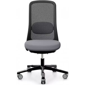 Chaise de bureau HÅG SoFi 7500, Accoudoirs Sans, Tissu de l'assise Gris moyen (EXR081), Couleur Mesh Dossier  / Couleur Pietement Gris fonce MEH001 / Noir