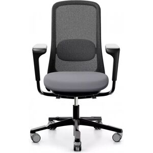 Chaise de bureau HÅG SoFi 7500, Accoudoirs Avec, Tissu de l'assise Gris moyen (EXR081), Couleur Mesh Dossier  / Couleur Pietement Gris fonce MEH001 / Noir