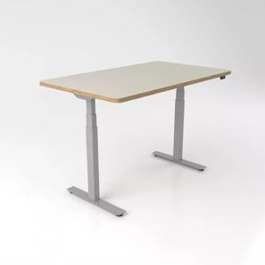 Brizley of Scandinavia Bureau assis debout Premium Plus - Linoleum, 120x70 cm, Pieds Argent, Couleur Pepple 4175