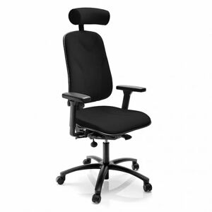 Officeline Höganäs +561, chaise de bureau ergonomique, Option Accoudoirs + Appui-tete + Dossier (support pivotant)