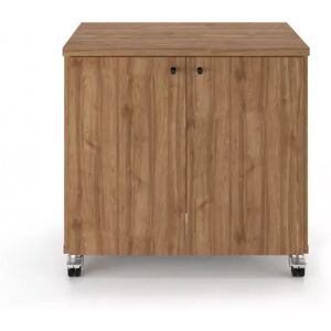 Brizley of Scandinavia Bureau/armoire Point Swing reglable en hauteur avec porte a charnieres, Couleur Noyer