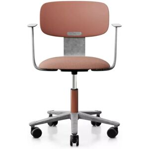 Hag Siege de bureau Tion 2140 Assise garnie Couleur Blush Tumbled Alu Blush Red Accoudoirs Avec