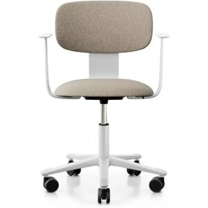 Hag Siege de bureau Tion 2160 Assise et dossier tapisses Couleur Base White Mainline Flex Beige Accoudoirs Avec