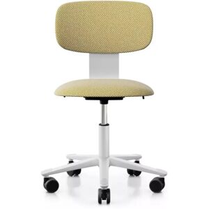 Hag Siege de bureau Tion 2160 Assise et dossier tapisses Couleur Base White Sisu Yellow White Accoudoirs Sans