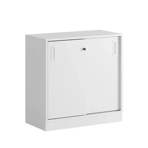 Smålandsmöbler Armoire a portes coulissantes - 80x80 cm, Pietement Plinthe, Caisson / Portes Blanc / Blanc, Monte Non