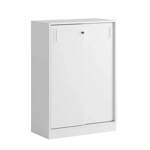 Smålandsmöbler Armoire a portes coulissantes - 80x115 cm, Pietement Plinthe, Caisson / Portes Blanc / Blanc, Monte Non